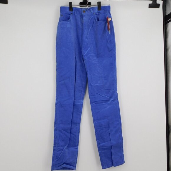 Air Express Women Blue 5 Pockets Cotton Blend Corduroy Pants Size 11/12 New VTG - Picture 1 of 9